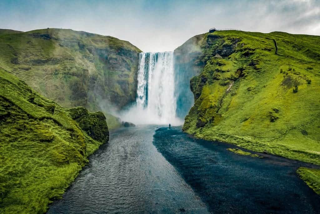 Iceland hot spot Seljalandsfoss and Skógafoss