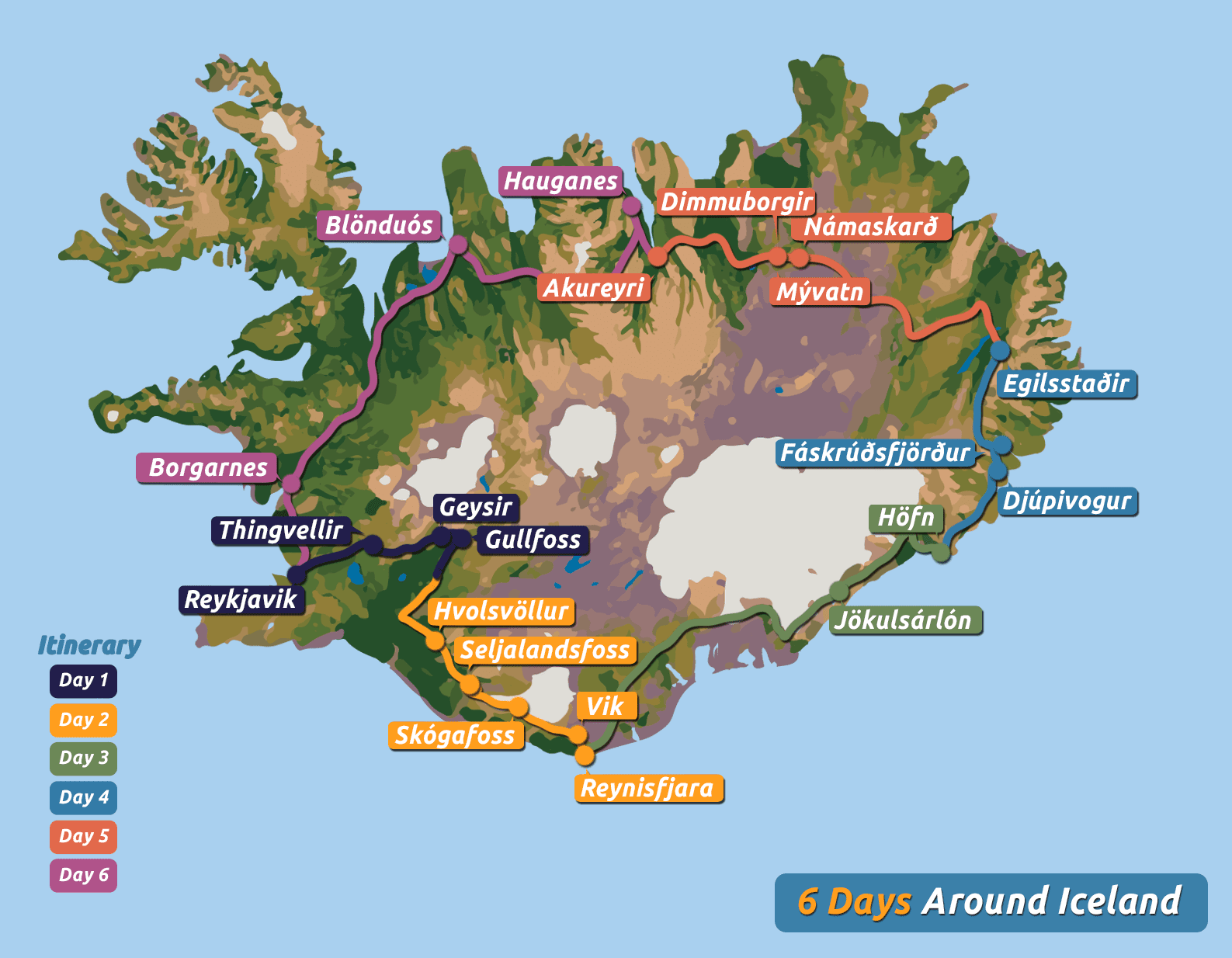 6 Day Around Iceland Winter Minibus Tour